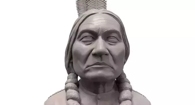 Sitting Bull 3D printable portrait sculpture  3D print model