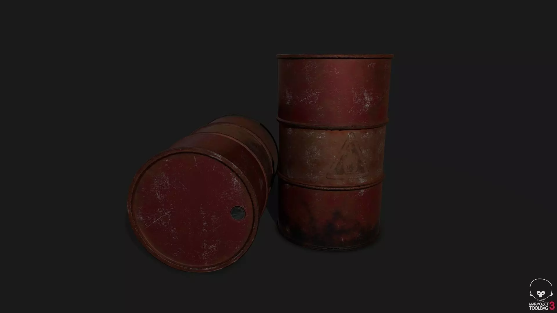 Oil Barrel PBR Free low-poly 3D model