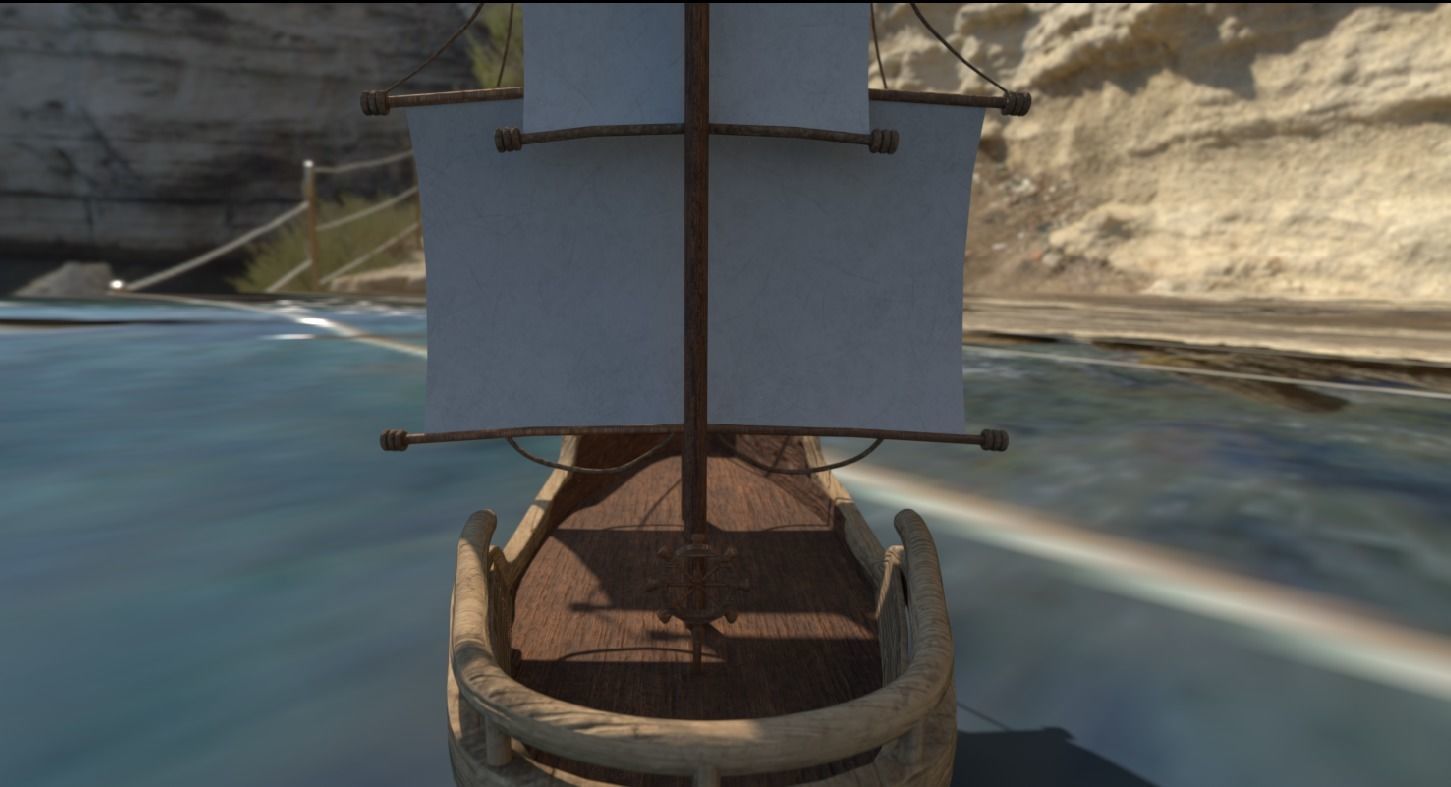 Ship with sails Free 3D model_3