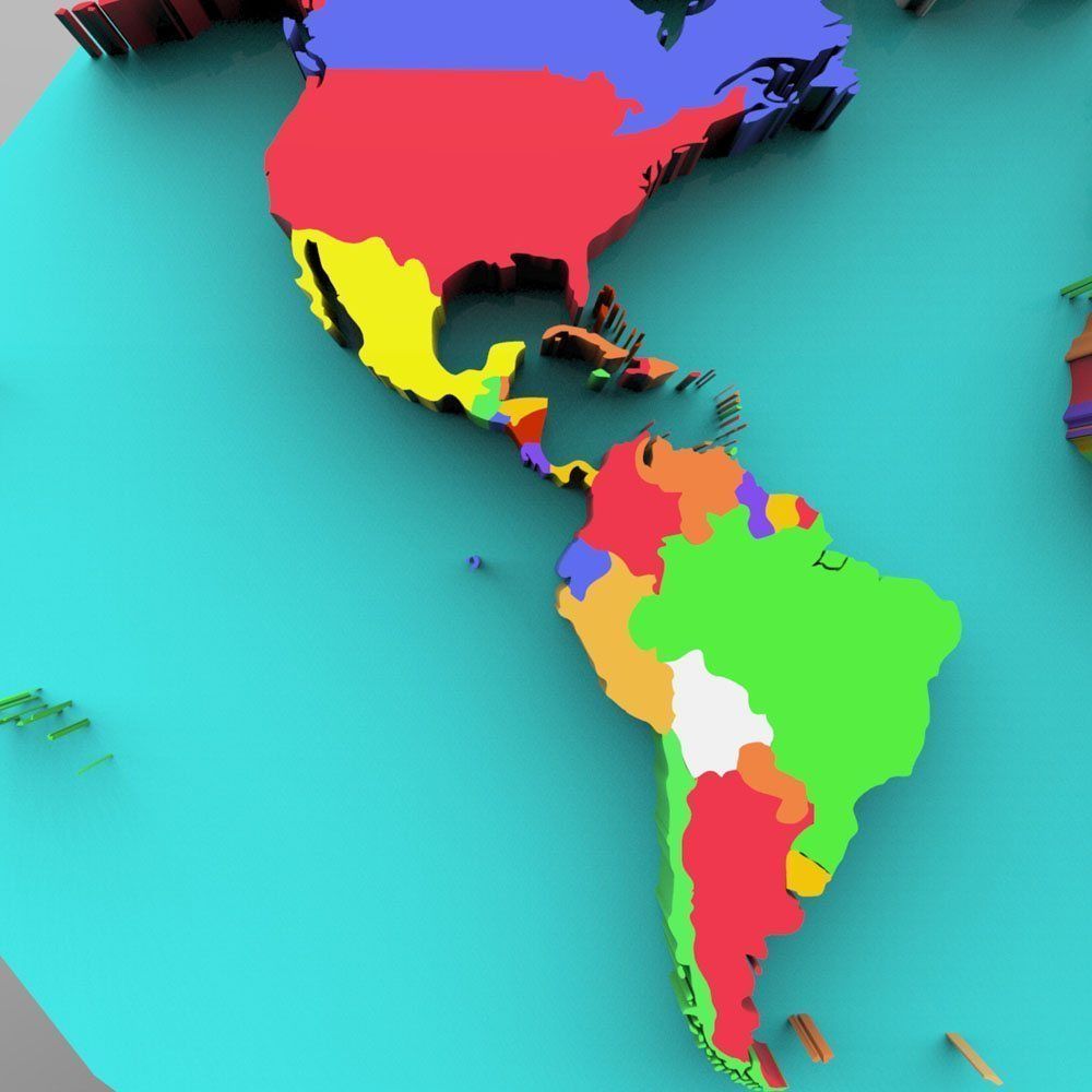World Map in 3ds and obj format 3D model_6