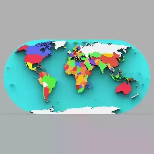 World Map in 3ds and obj format