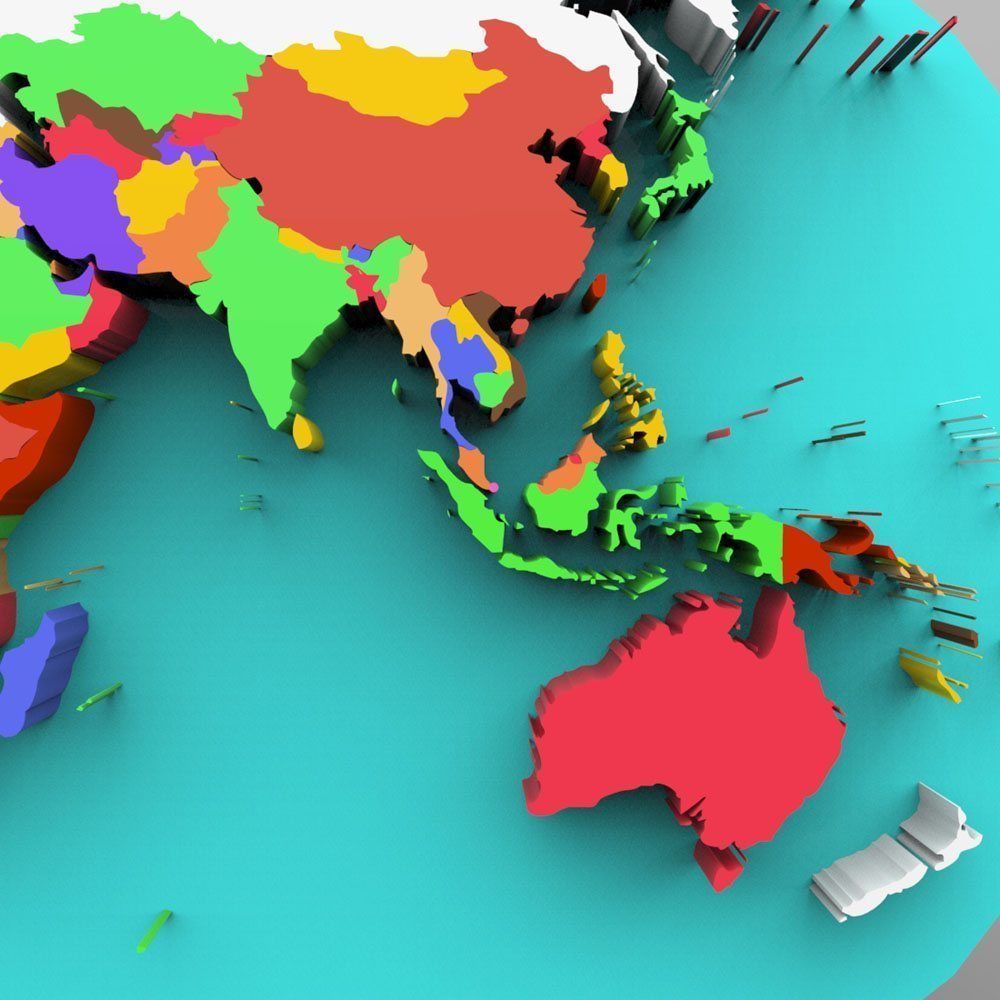 World Map in 3ds and obj format 3D model_7