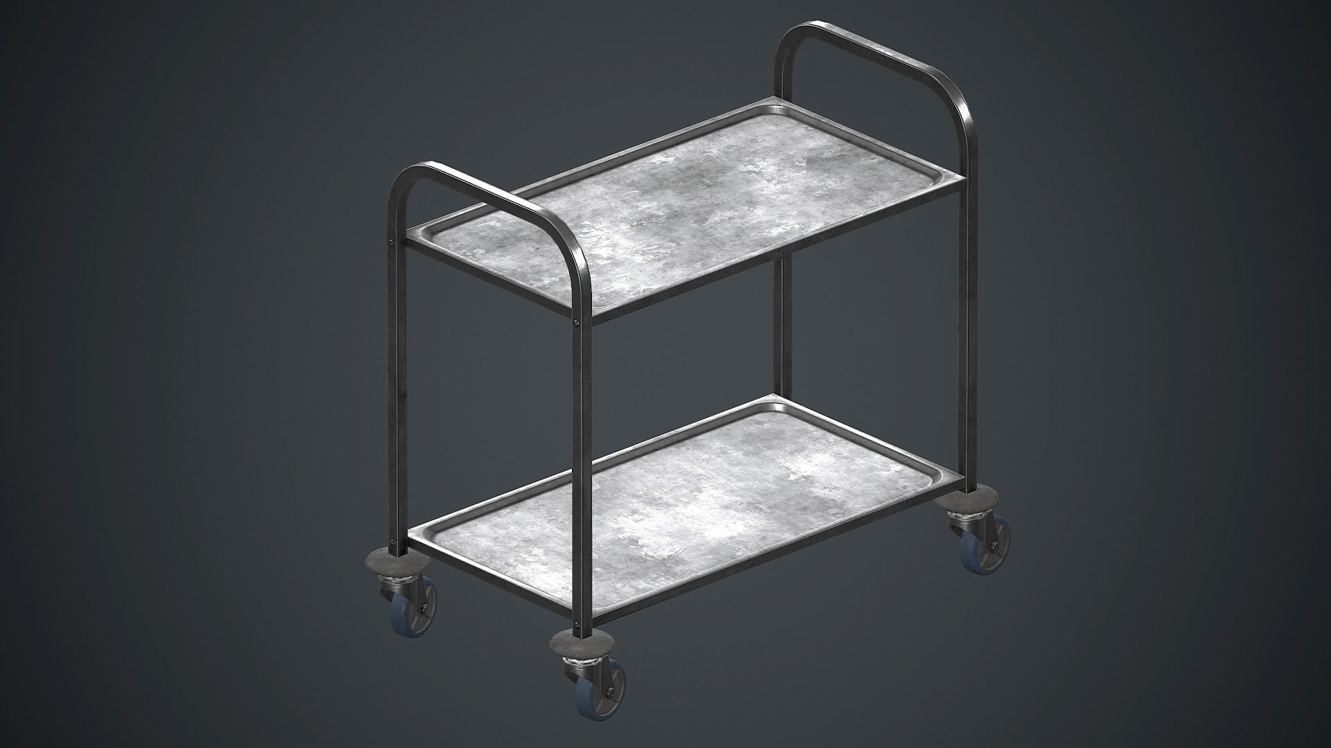 Industrial Tray Trolley 2 PBR Game Ready Low-poly 3D model_4