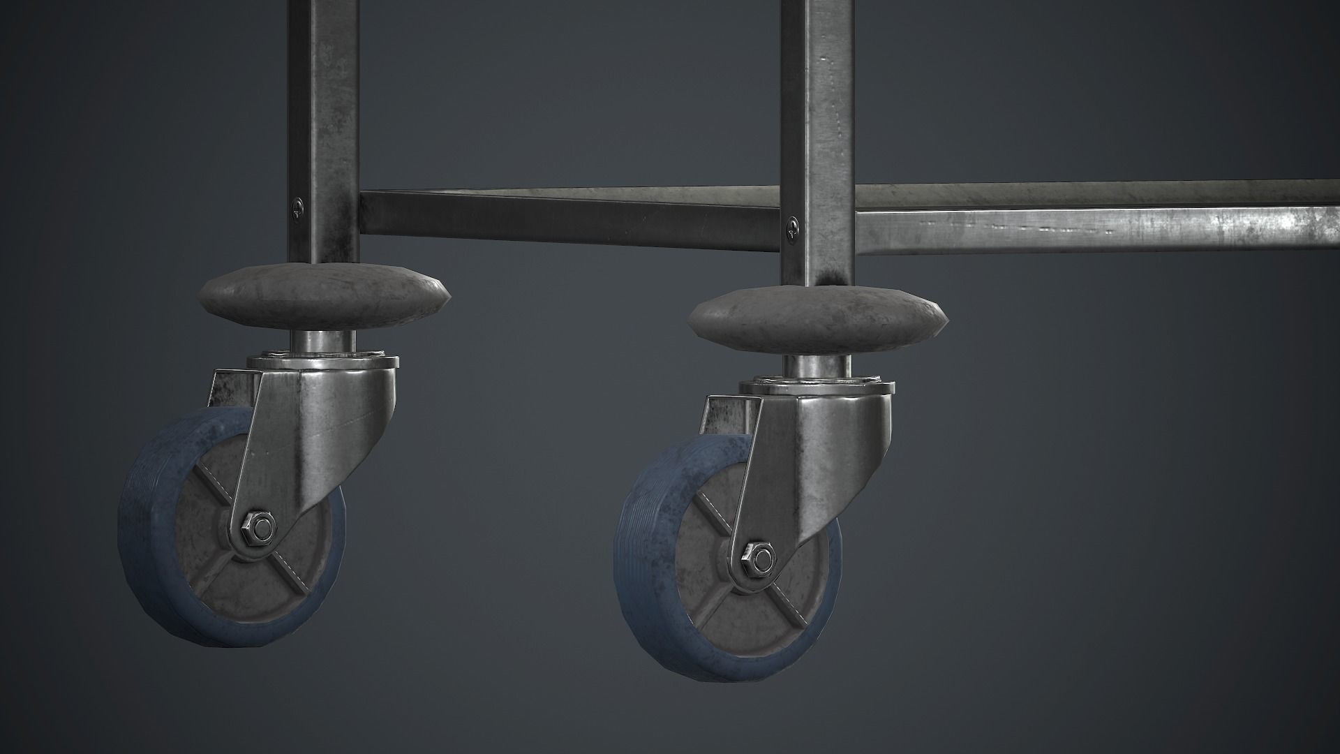 Industrial Tray Trolley 2 PBR Game Ready Low-poly 3D model_7