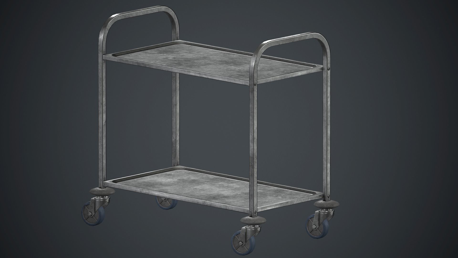 Industrial Tray Trolley 2 PBR Game Ready Low-poly 3D model_9
