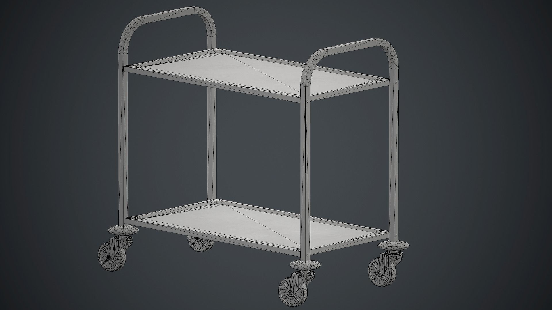 Industrial Tray Trolley 2 PBR Game Ready Low-poly 3D model_12