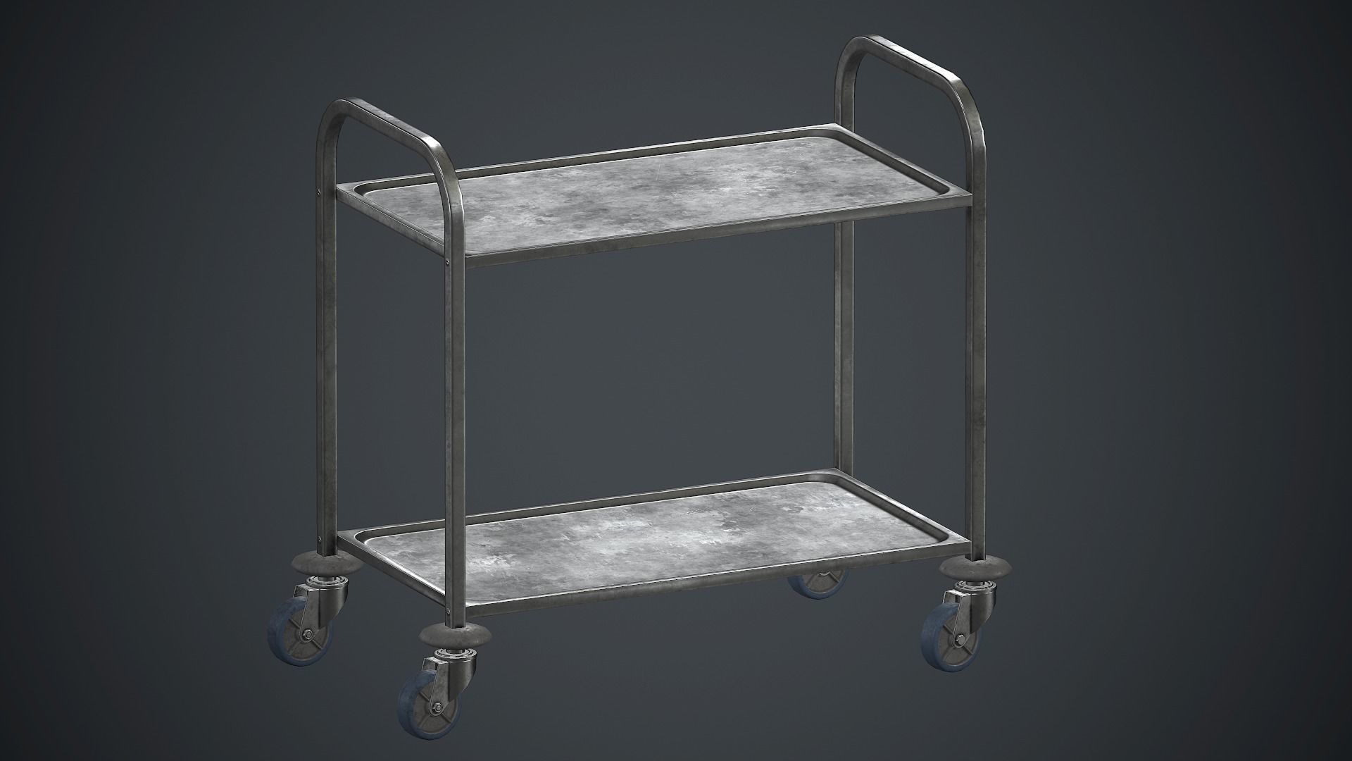 Industrial Tray Trolley 2 PBR Game Ready Low-poly 3D model_3
