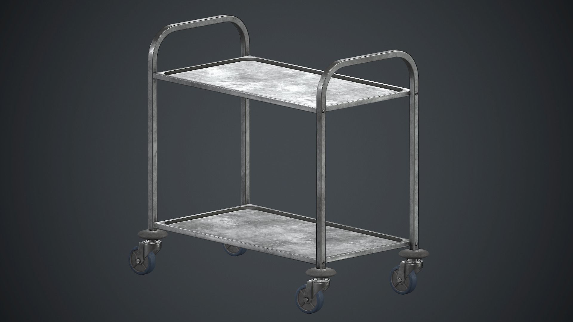 Industrial Tray Trolley 2 PBR Game Ready Low-poly 3D model_6
