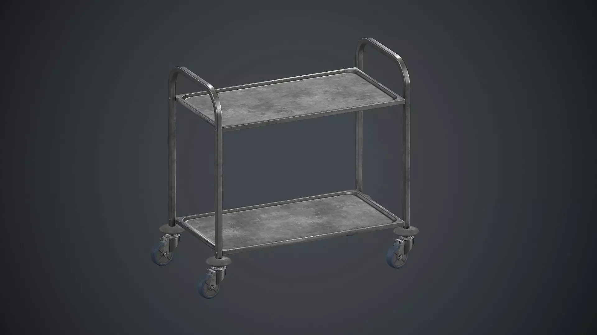 Industrial Tray Trolley 2 PBR Game Ready Low-poly 3D model_0
