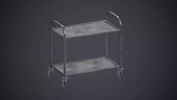 Industrial Tray Trolley 2 PBR Game Ready