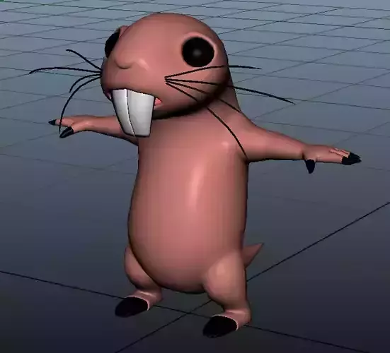Rufus beaver Low-poly 3D model
