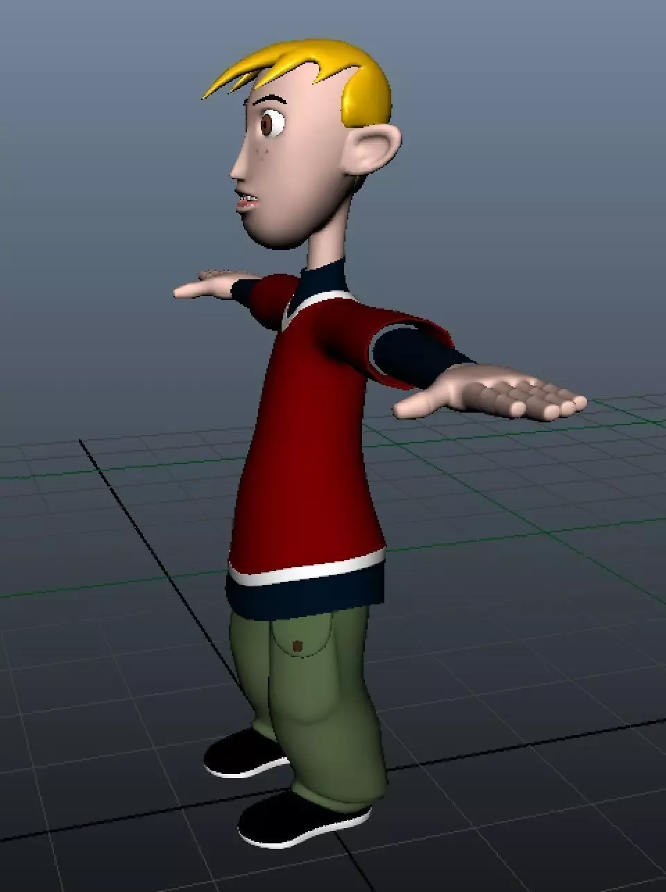 Ron Stoppable Low-poly 3D model_0