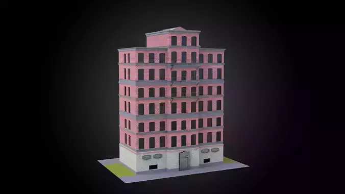 Building brick and concrete material full exterior architecture