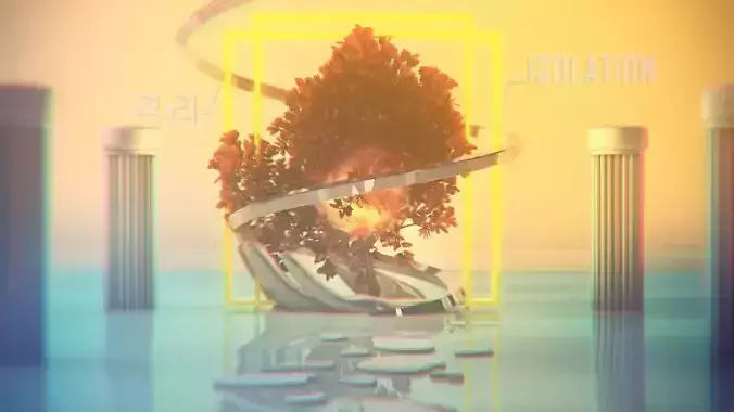 I S O L A T I O N tree in glass box