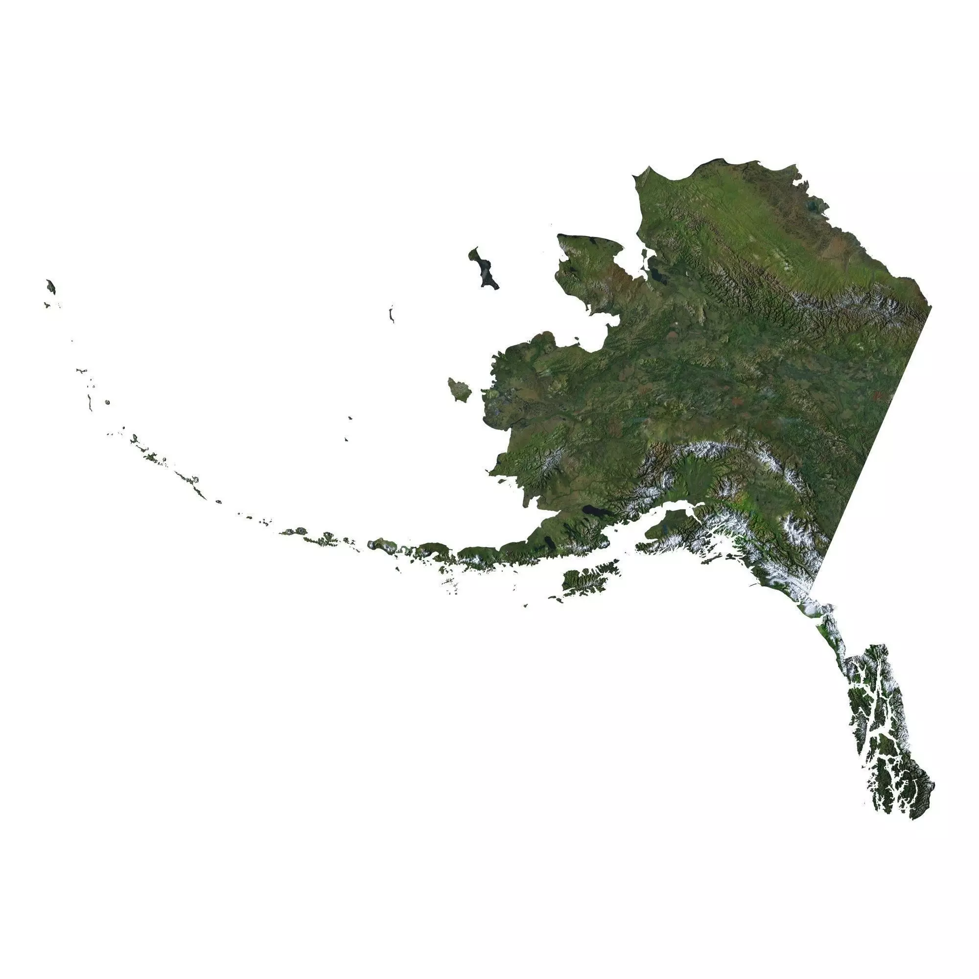 High detailed relief map of Alaska 3D model