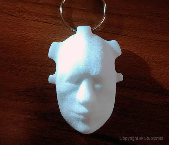 The Face key ring  3D print model_0