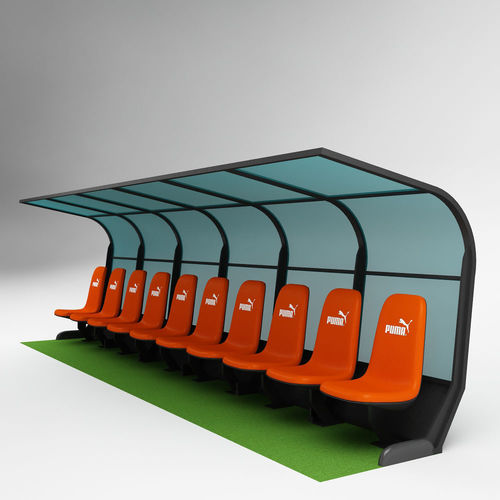 Soccer Bench for Coach Reserve Players 02 3D model