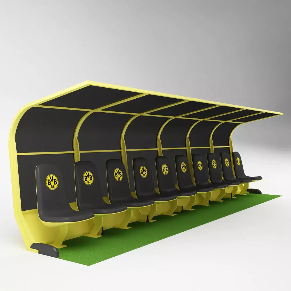 Soccer Bench for Coach Reserve Players 03 3D model