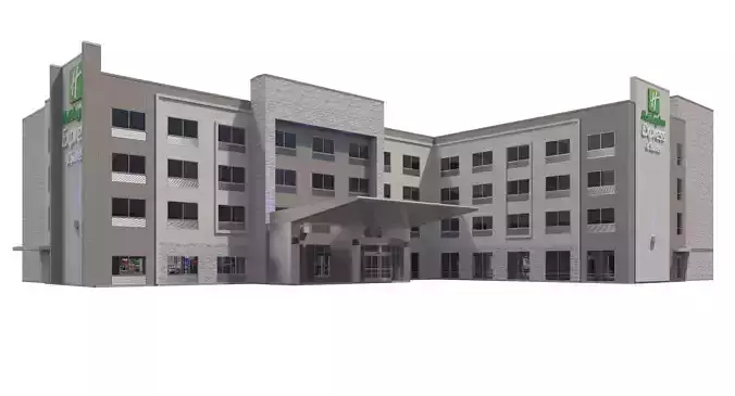 Commercial Building-014 Holiday Inn Hotel 3D model