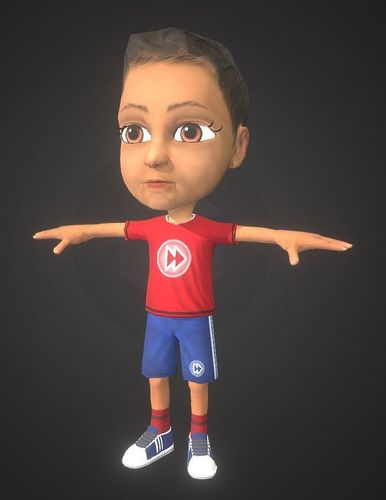 South Asian Boy  Low-poly 3D model