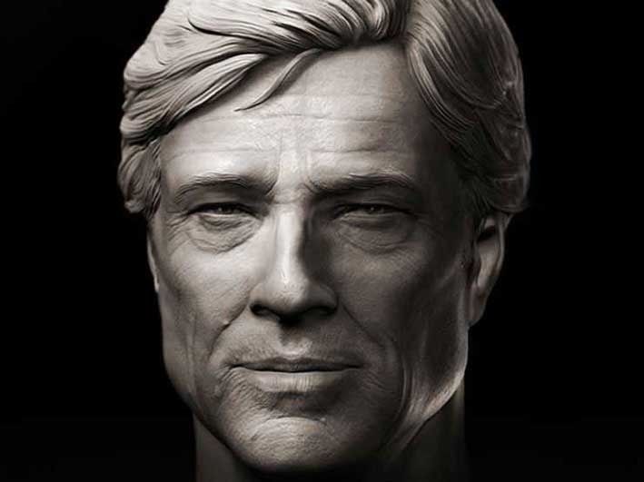 Robert Redford Head Sculpture  3D model_1