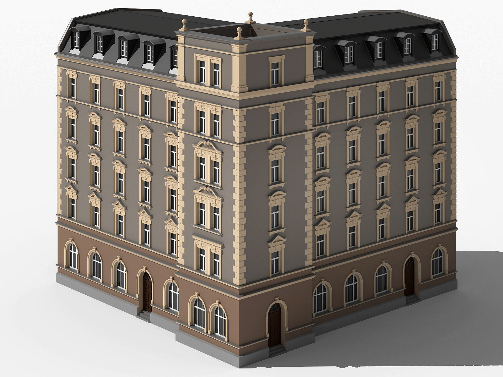 European residence 5 Low-poly 3D model_4