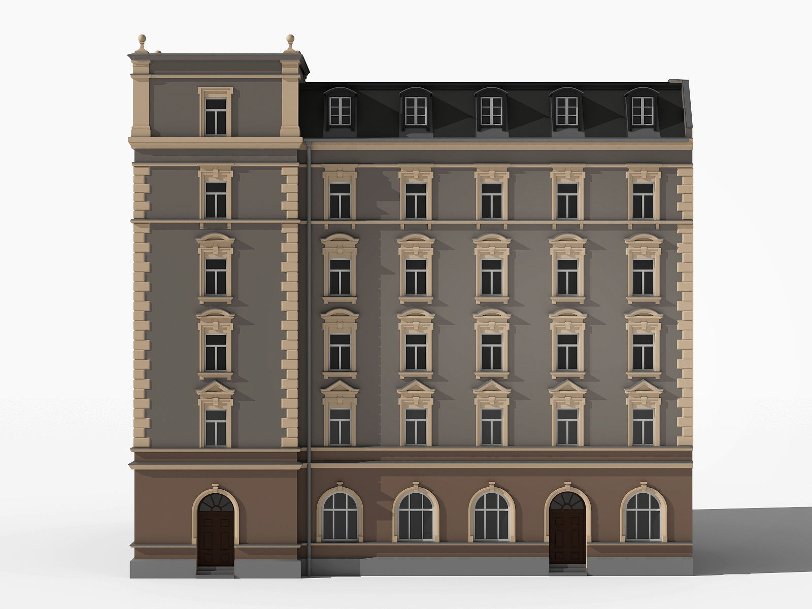 European residence 5 Low-poly 3D model_2