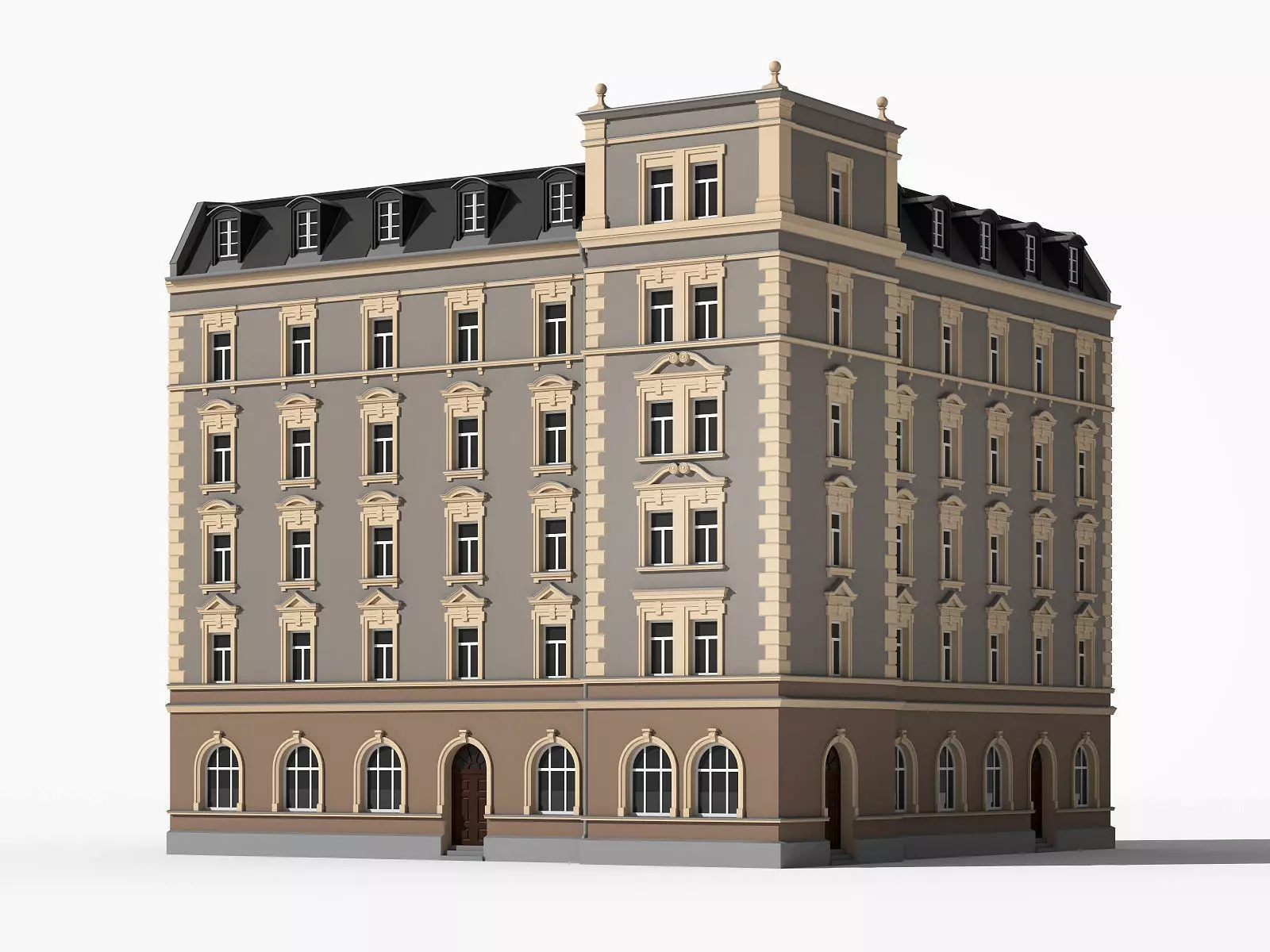 European residence 5 Low-poly 3D model_0