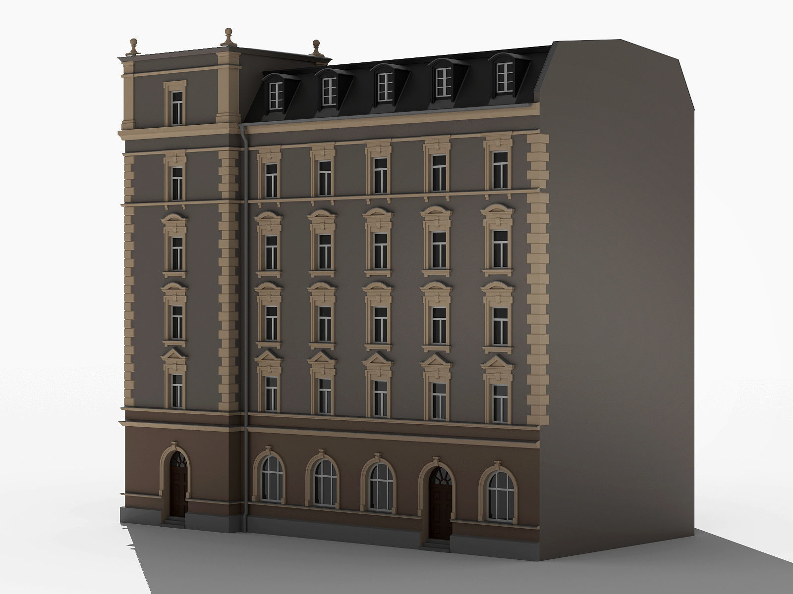 European residence 5 Low-poly 3D model_3