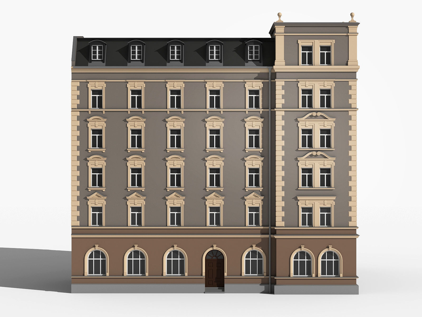 European residence 5 Low-poly 3D model_5