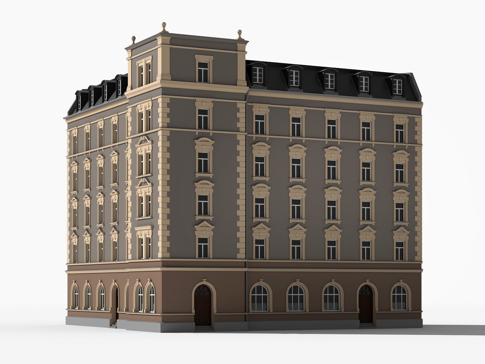 European residence 5 Low-poly 3D model_1