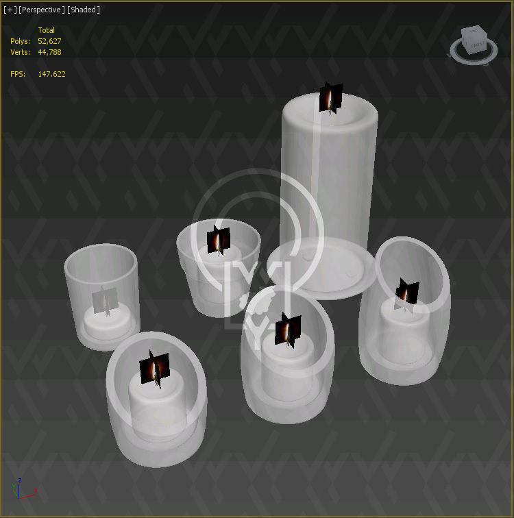 Glass candle holders Low-poly 3D model_14