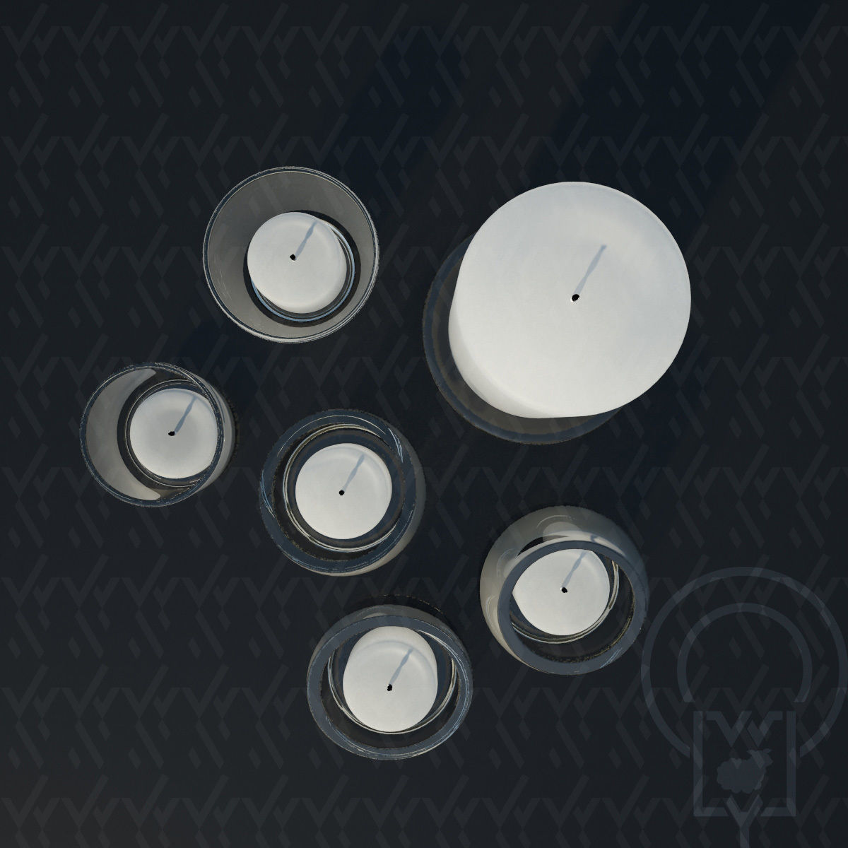 Glass candle holders Low-poly 3D model_11