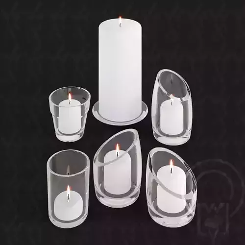 Glass candle holders Low-poly 3D model