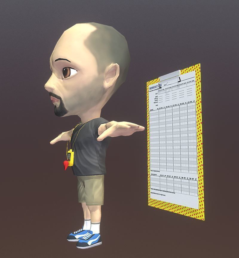 Coach man Low-poly 3D model_1