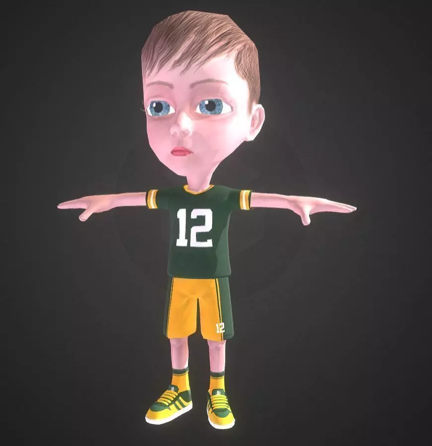 Russian Boy  Low-poly 3D model_0