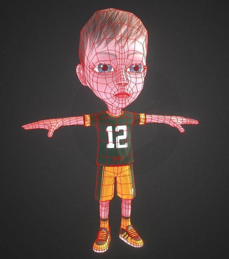 Russian Boy  Low-poly 3D model_3