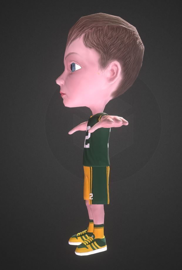 Russian Boy  Low-poly 3D model_1
