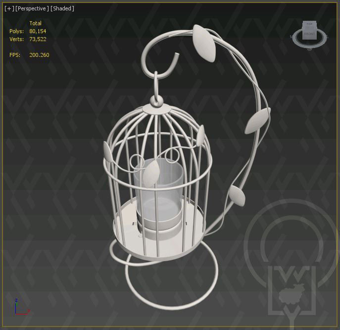 Tealight Lantern Stand Classic Birdcage 3D model_8