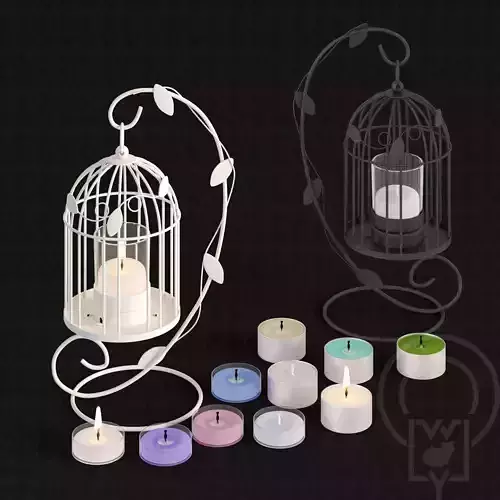 Tealight Lantern Stand Classic Birdcage 3D model