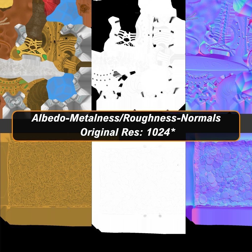 Pirate Treasure Chest Low-poly 3D model_6