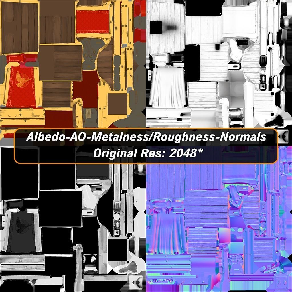 Pirate Treasure Chest Low-poly 3D model_4