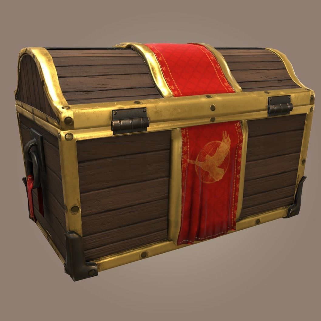 Pirate Treasure Chest Low-poly 3D model_3
