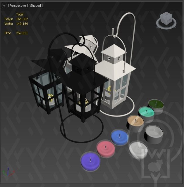 Tealight Lantern Stand Vintage lamp post 3D model_10