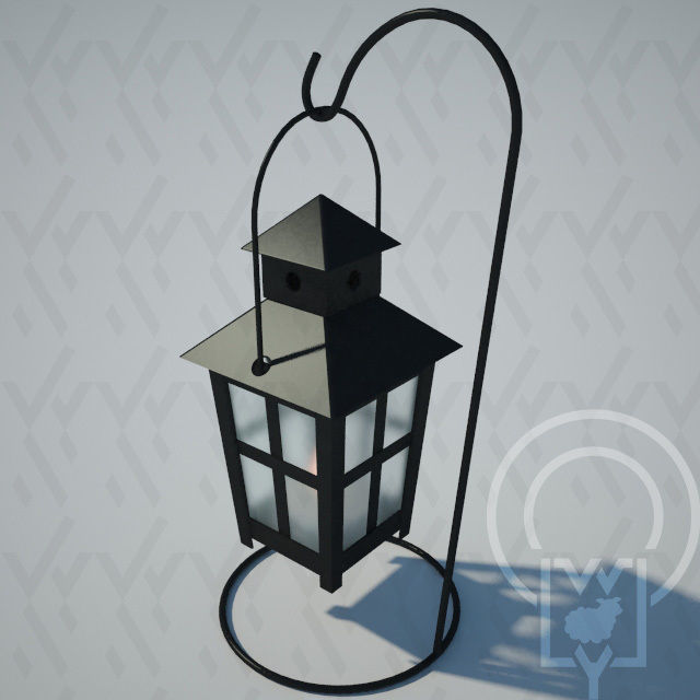 Tealight Lantern Stand Vintage lamp post 3D model_8