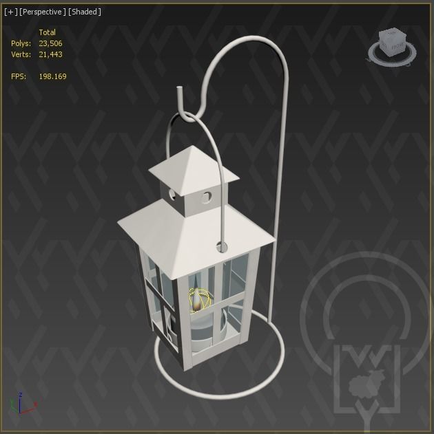 Tealight Lantern Stand Vintage lamp post 3D model_12