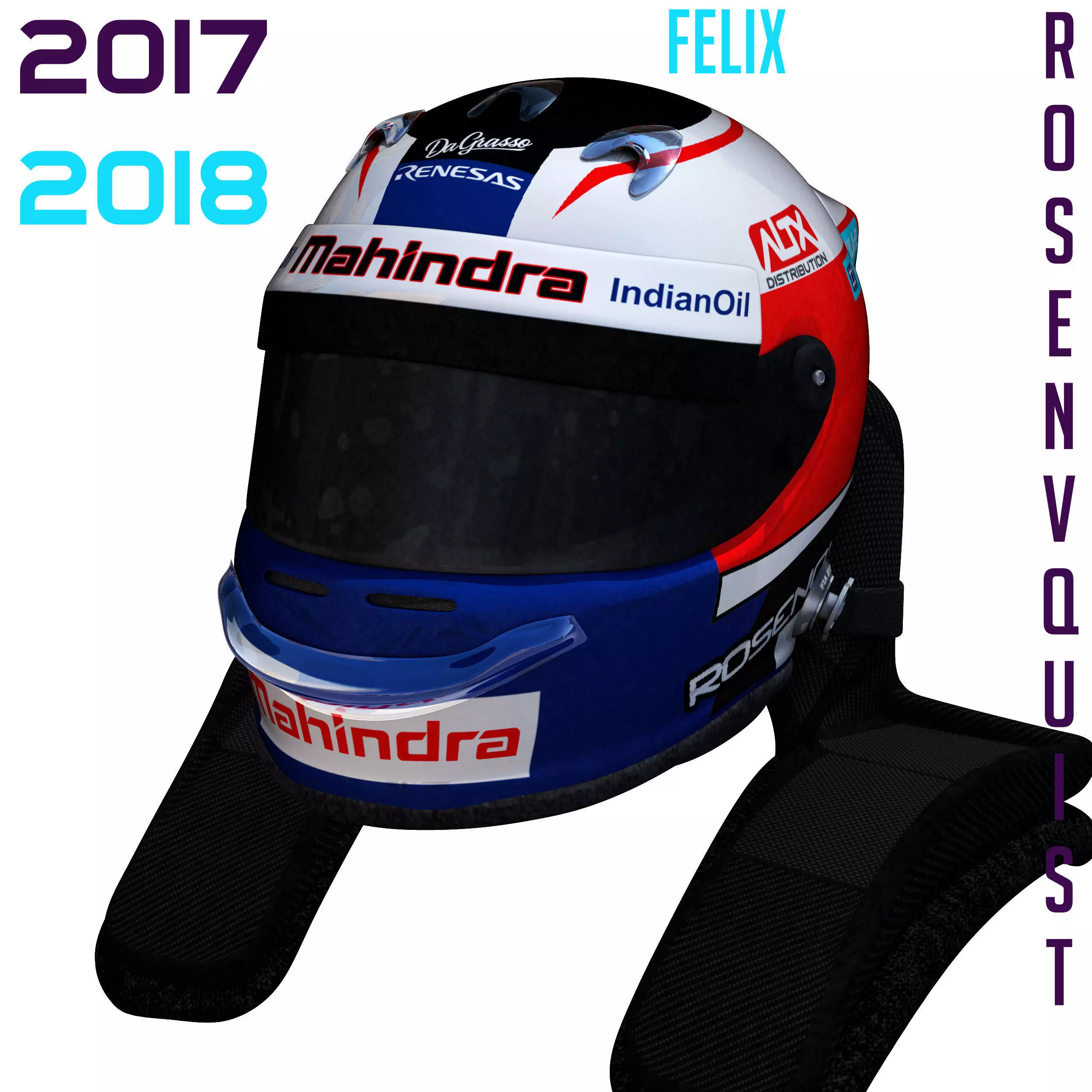Rosenqvist helmet 2017 2018 Low-poly 3D model