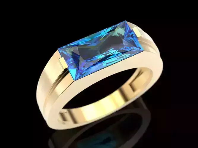 Ring with a rectangular stone