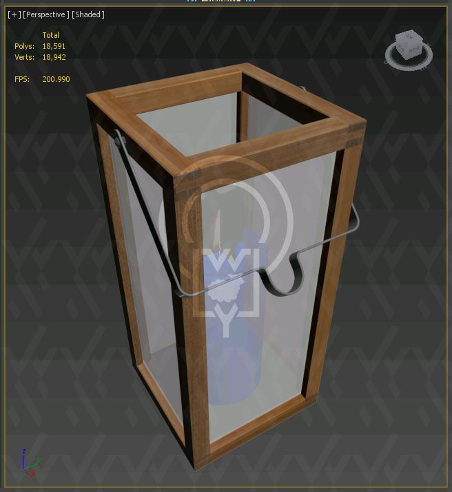 Crosby Lantern Glass lantern case candles Low-poly 3D model_14