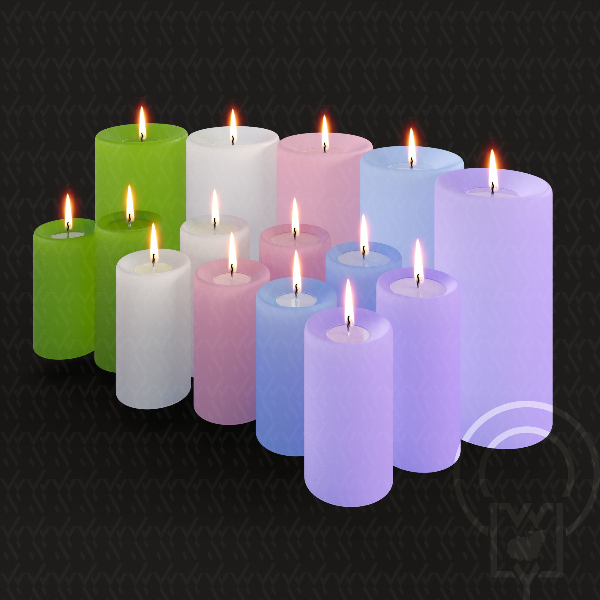 Crosby Lantern Glass lantern case candles Low-poly 3D model_5